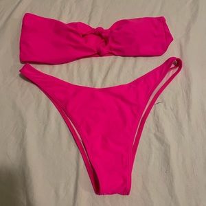 Hot pink tube top bikini!